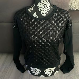 HOLLISTER California Black with Sequin Sweater Size M